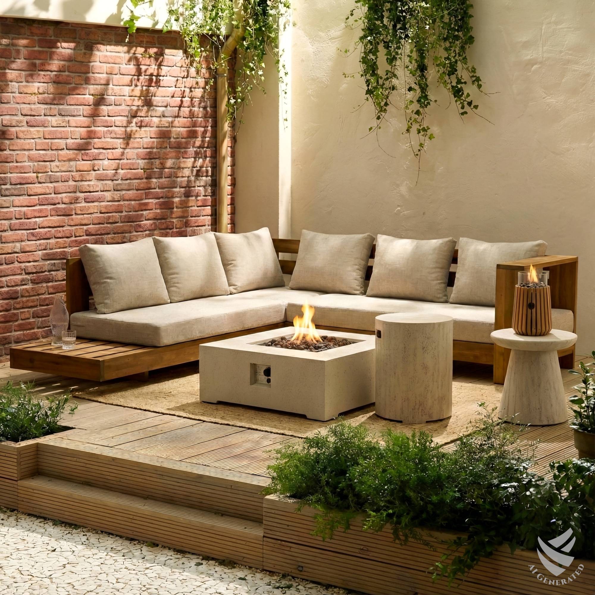 Happy Cocooning Table Burner Lumi Lagune Teak - Afbeelding 3
